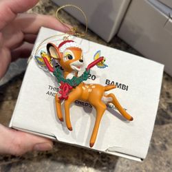 Disney Grolier Bambi Christmas Ornament #26231 120 Vintage Original Box