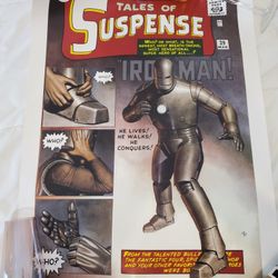 Poster reproduction of the cover for Tales of Suspense #39, the comic book that introduced Iron Man in 1963