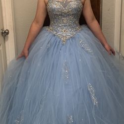 Blue Quincenera Dress