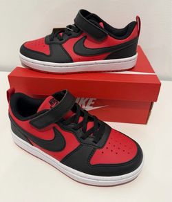 NEW Nike Court Borough Low Recraft PS | Size 13C | Red/Black | DV5457-600