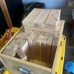 Giant Jenga With Storage Bin