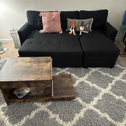 Black Sectional Sofa/bed