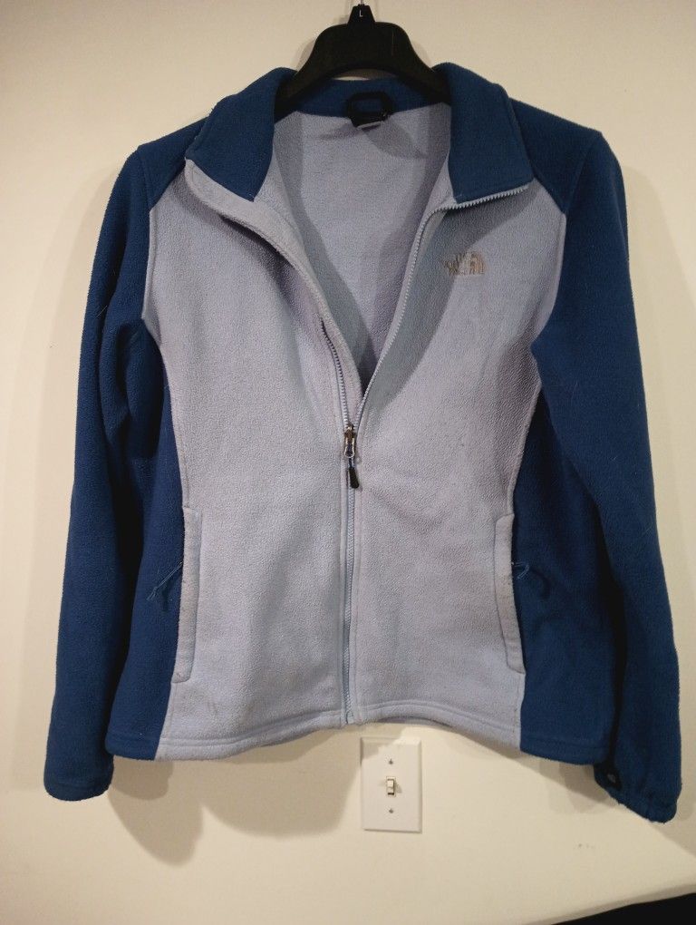THE NORTH FACE WOMENS JACKET EXTRA LARGE PURPLE MOCK NECK FLEECE FULL ZIP