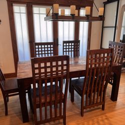 $350  OBO - Wood Table With 8 Matching Chairs 