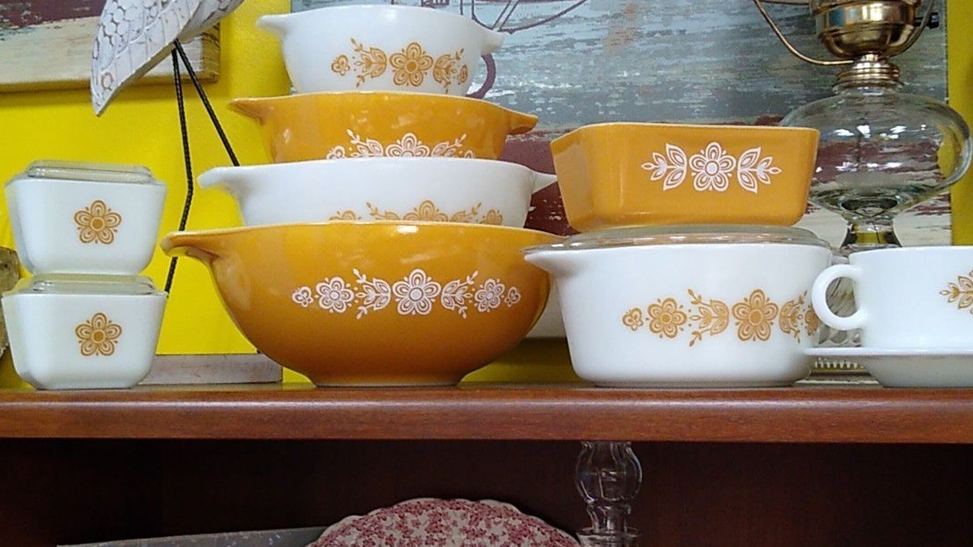 Vintage Pyrex Butterfly Gold Group