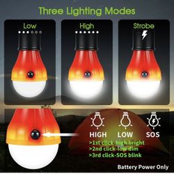 Doukey Portable Camping Lanterns [4 Pack] LED Tent Lanterns Emergency Light for Backpacking, Hiking, Hurricane Outage