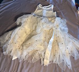 American Princess Sleeveless Pearl Tulle Flower Girl Dress Ivory Girls Size 4T