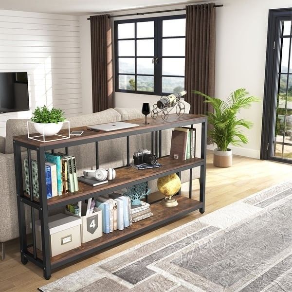 70.9" Console Table Entryway Sofa Table with Storage Shelves