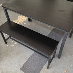 Kitchen Table And  Two Benches 