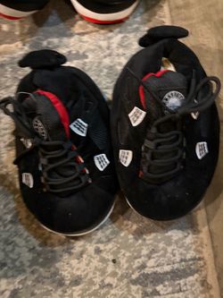 Sneaker-Style Novelty Slippers Black and Red