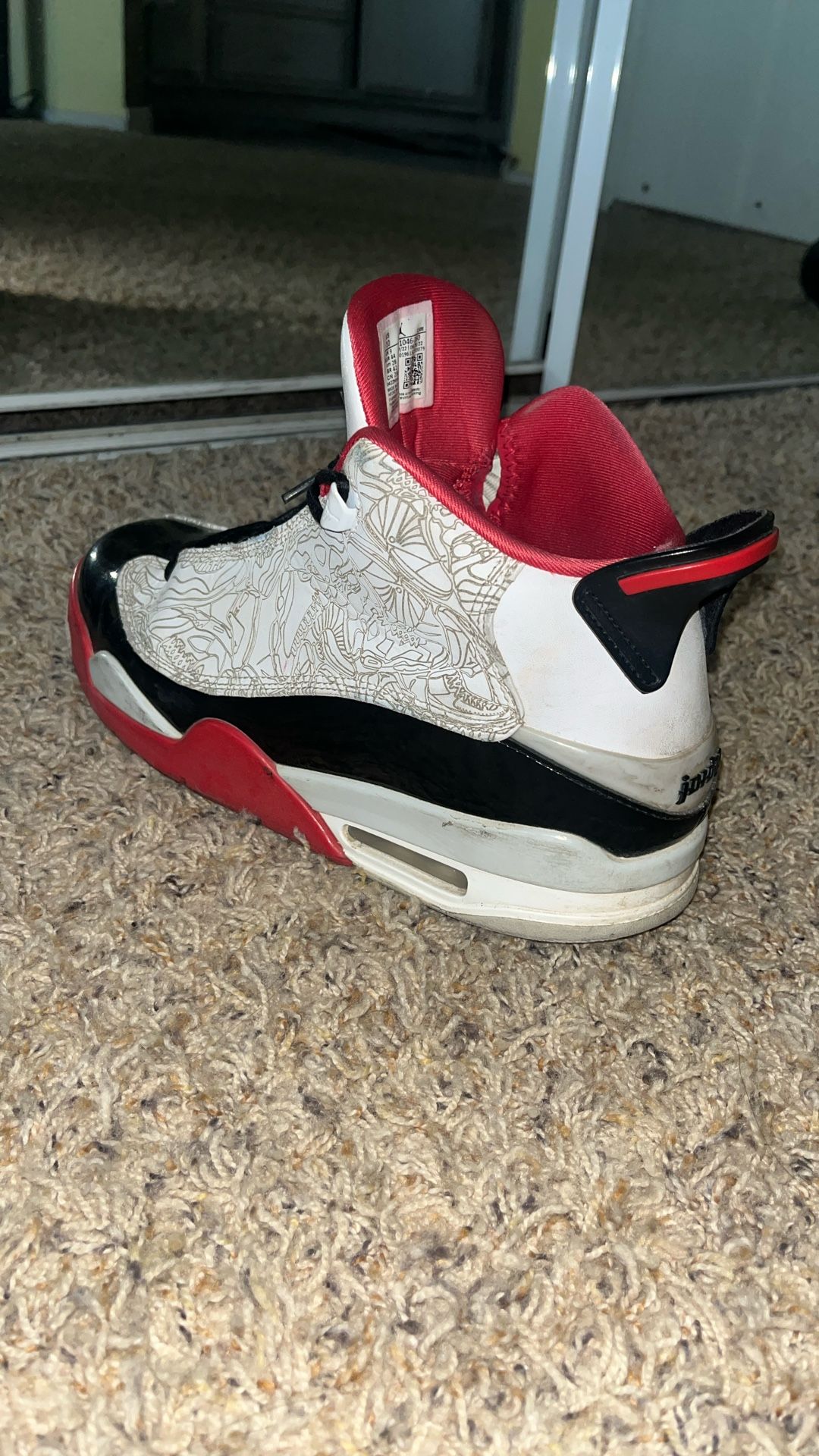 Men’s Air Jordan Dub Zero White/Varsity Red Size US 10