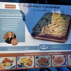 Copper Chef Air Fryer Crisper Set  NIB 