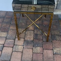 Two Jonathan Adler Delphine Tall Side Tables