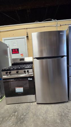 Stainless Steel Refrigerator And Stove