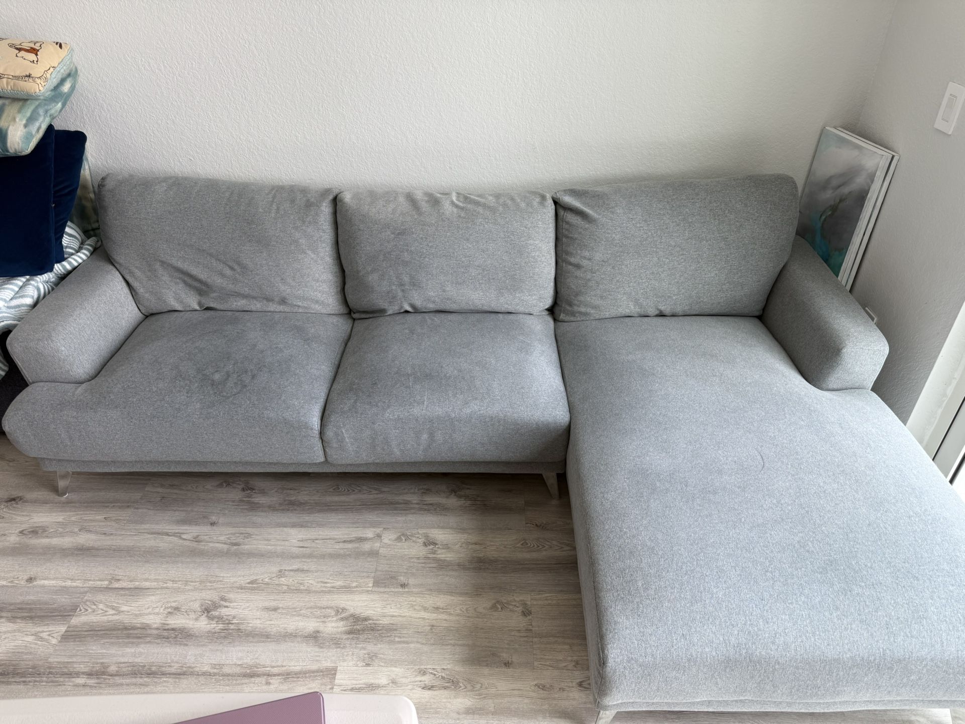 Gray Sectional 3-4 Seats