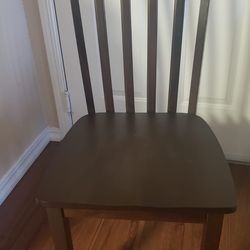 Dark Brown Wooden Dining Chairs - 4