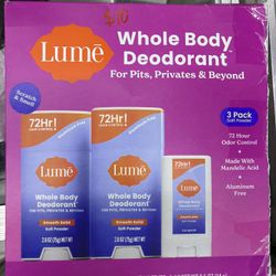 Lumē Whole Body Deodorant 3-Pack