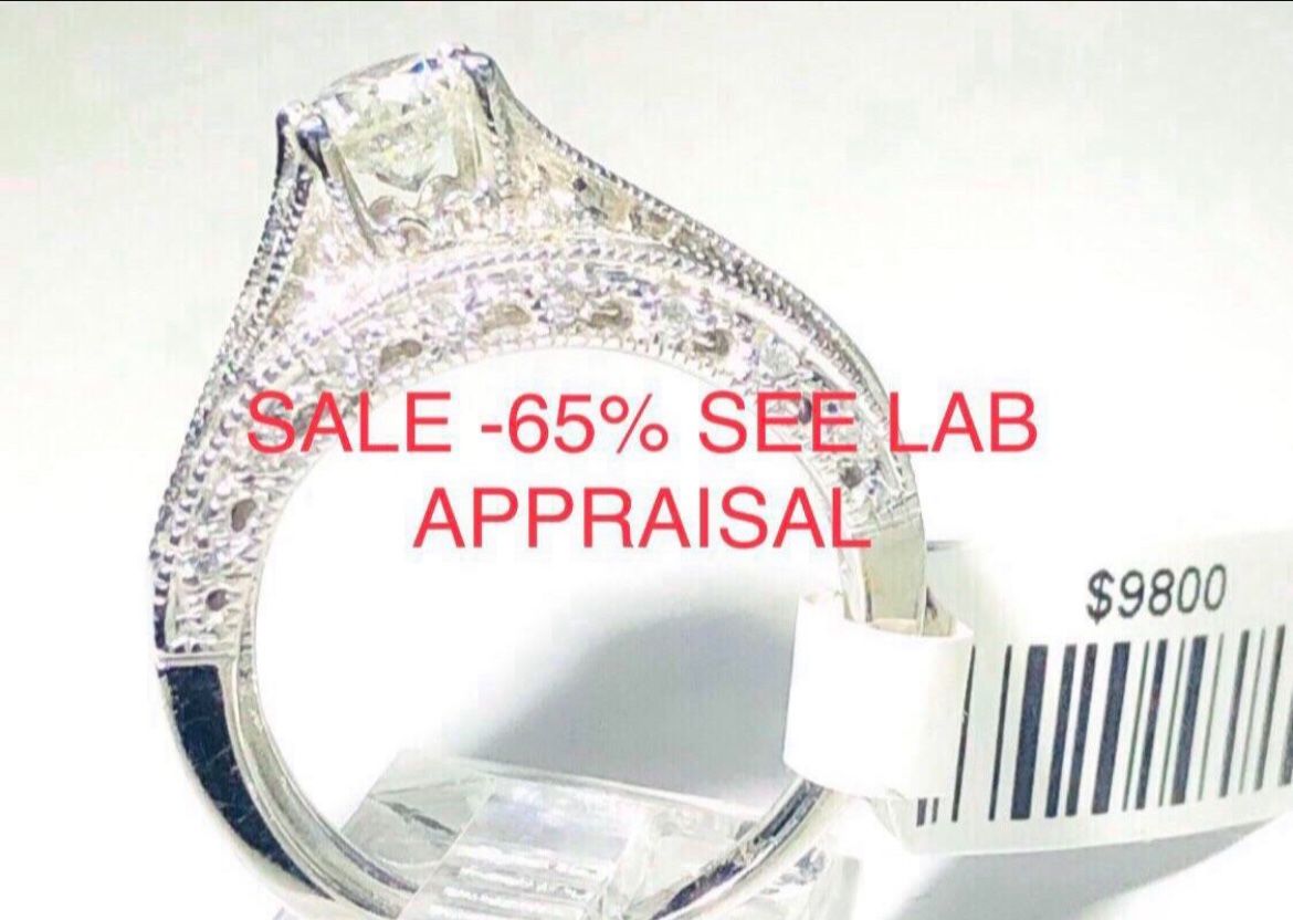 Engagement Ring Diamonds Ring Set1.75 Carats Natural Diamonds π RETIRING LIQUIDATION SALE-65% Appraised By The GEMOLOGICAL INSTITUTE NEW YORK