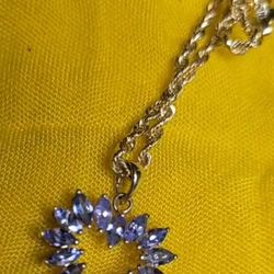 Michael Anthony 14K TWIST ROPE CHAIN 19' X 2.2MM 16 Amethyst STONES IN A 14K HEART PENDANT 