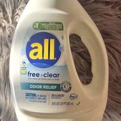 All Laundry Detergent Free Clear 20 Loads New