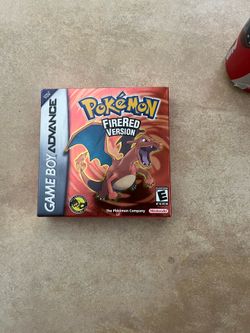 Pokémon fire red game and box