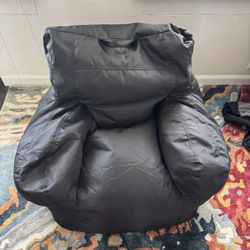 Dorm Bean Bag Chair, Kids/Teens, Black, Durable Polyester Nylon Blend, 3 Feet