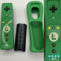 Official Wii Remote LUIGI Nintendo Motion Plus Wii U OEM Controller Tested Green