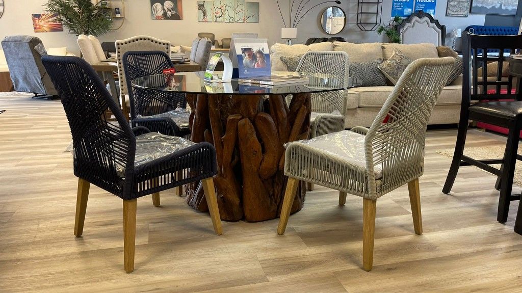 Asbury Natural Teak Wood Base Dining Set / 5pc,All Products : American Fashion Style Bags On Sale