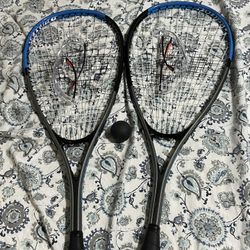 2 Squash Tennis Racquets Dunlop | Brand New High Quality | Includes 2 Eyeguards And 1 Ball And 2 Sunglasses