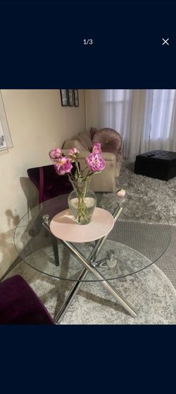 Dining Table Chrome Metal Legs