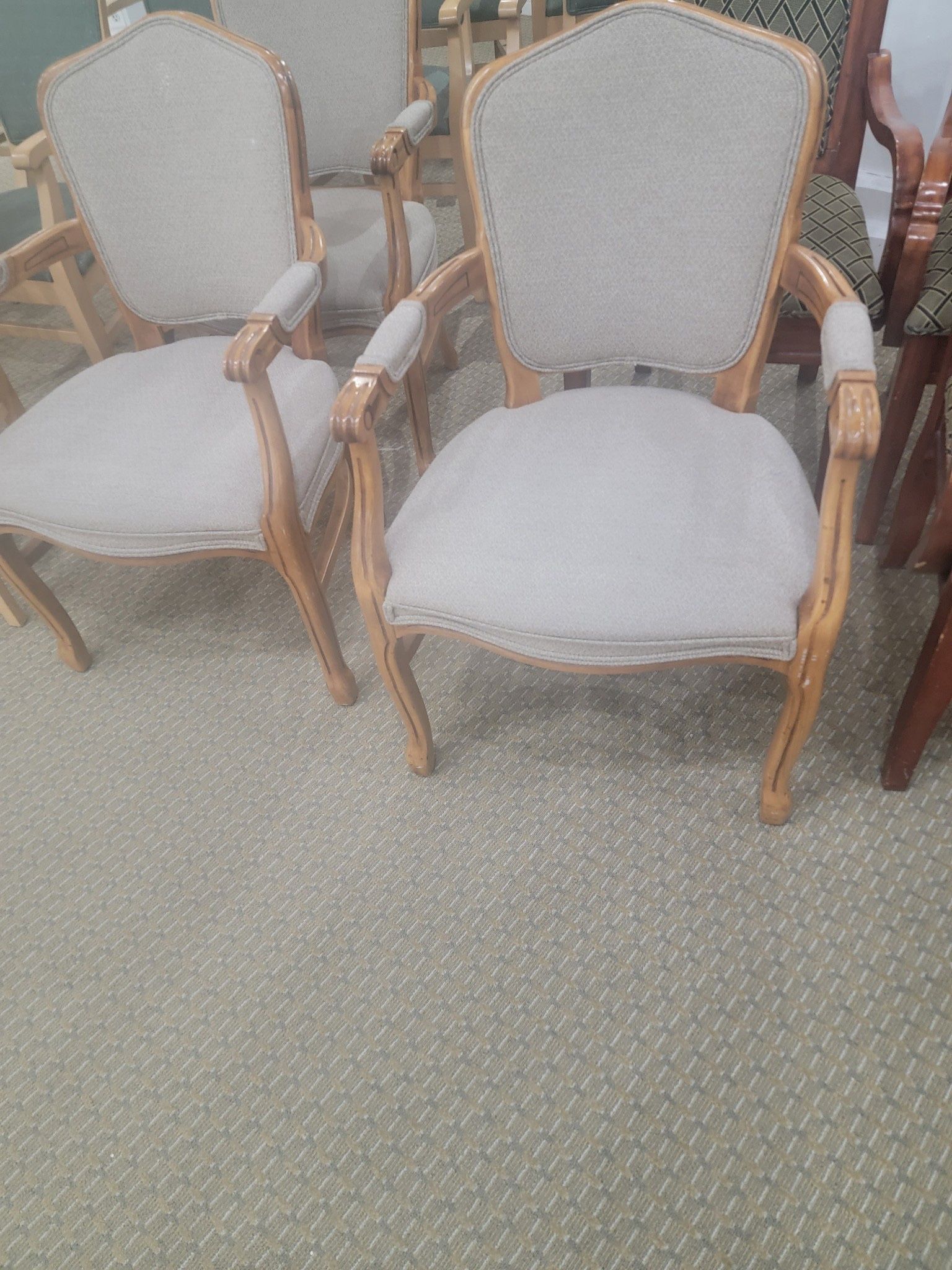 Wood Chairs With Fabric Seating