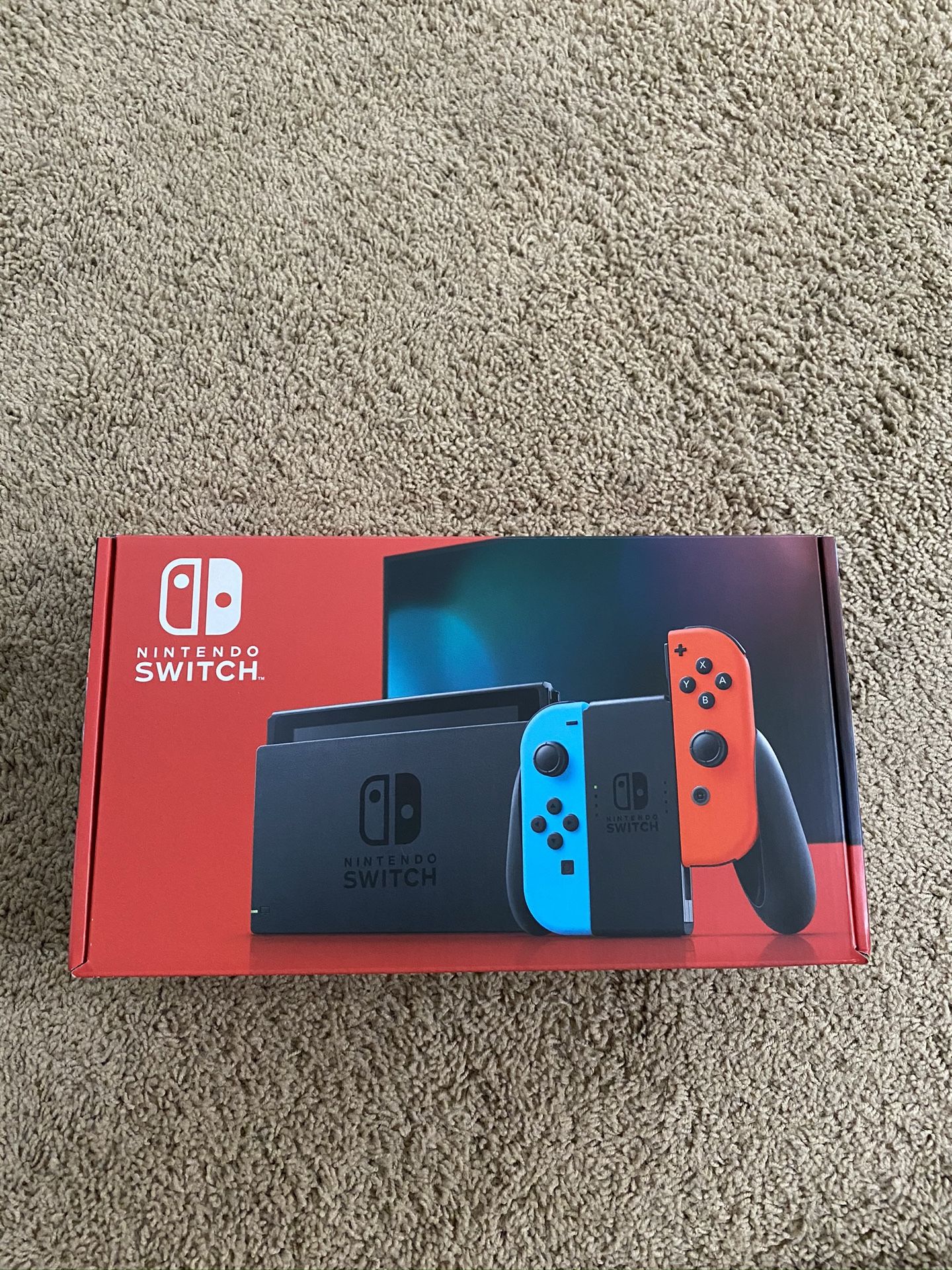 Nintendo Switch Console - Black with Neon Blue and Neon Red Joy-Controller