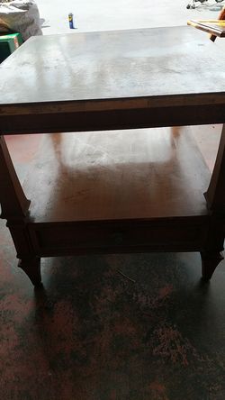 Vintage heritage solid wood table with shelf