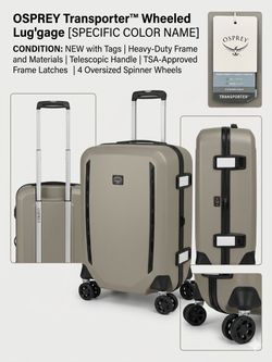 Brand New Osprey Transporter Wheeled Luggage - Silt Grey