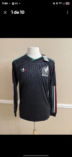 Adidas Mexico Long Sleeve black rareSoccer Jersey
