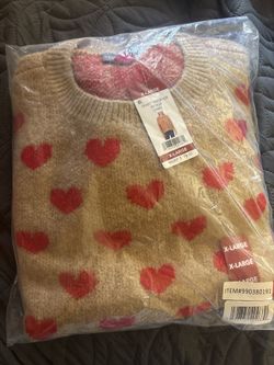 New Heart Print Sweater – XL – $35 OBO