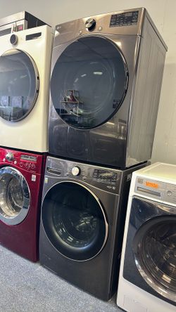 Front load LG Thin Q washer and dryer set / stackable