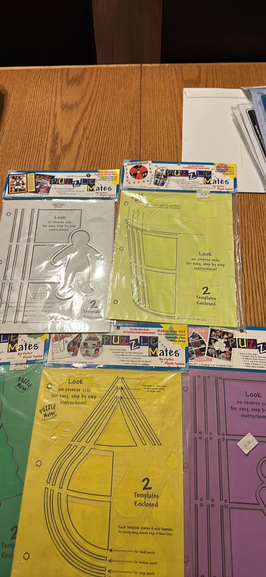 Puzzle Mates Scrapbooking Photo Templates Christmas Tree Holiday,Rainy Day set,Beach Day Set, Baby Set, Jill Rinner paper doll set,Vtg 1999