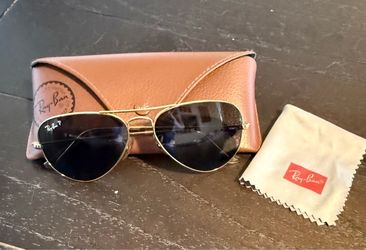 Ray Ban 55mm Polarized Gold Frame Small Aviator Sunglasses