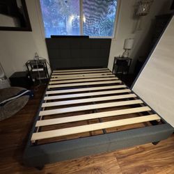 Queen bed frame and headboard