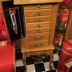 Vintage Wooden Jewelry Box 
