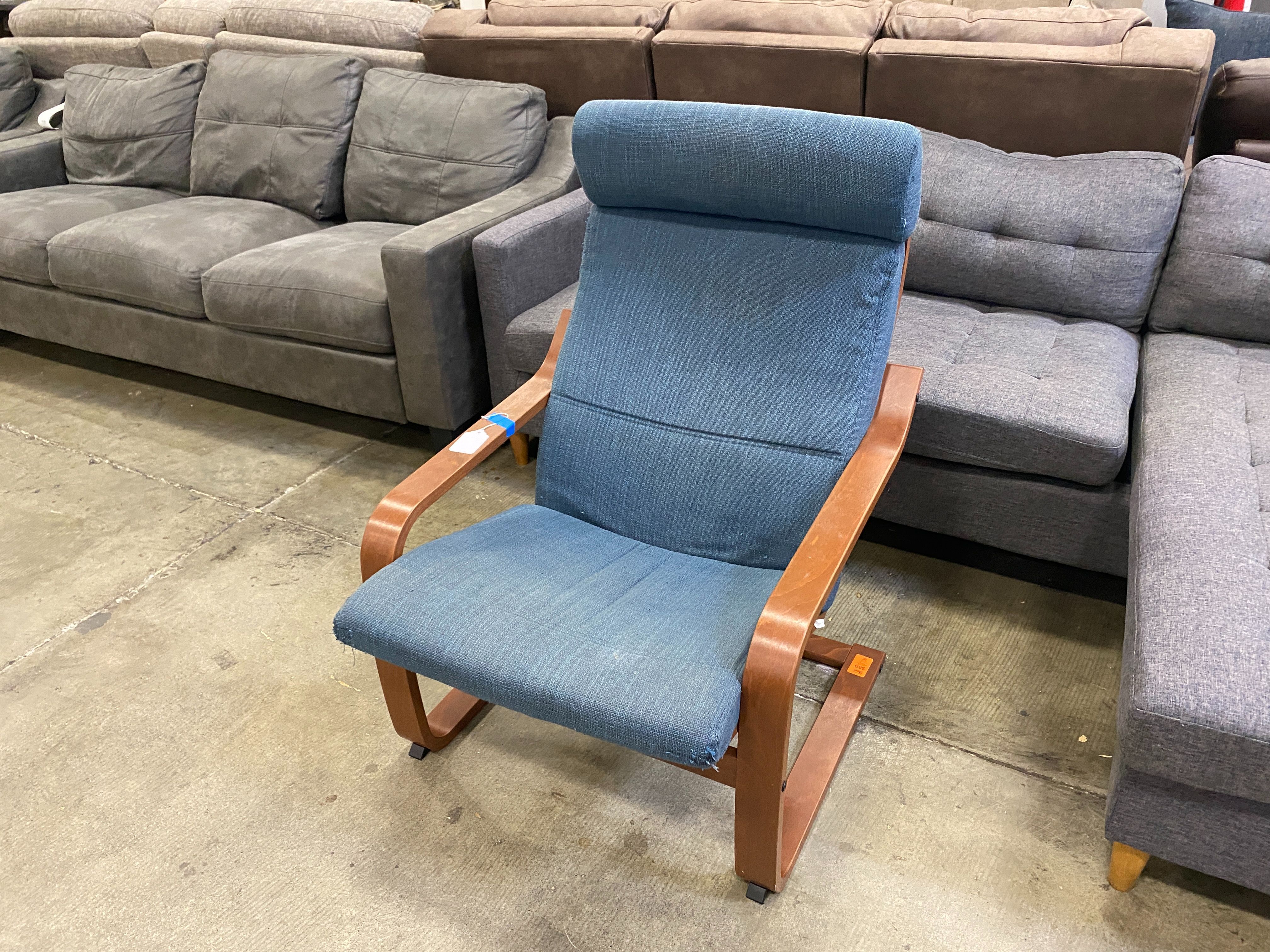 IKEA Poang Navy Blue Low Stress Accent Chair