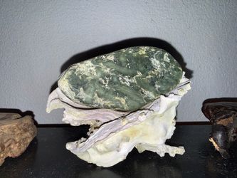 One of a kind Jade and Shell Sculpture