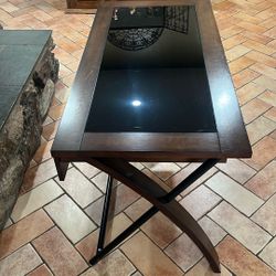 Solid Wood Desk With Glass Top
