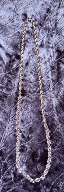8mm 30” Stainless Steel Rope Chain Necklace (925 silver plated)