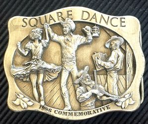 Vintage 1986 Commemorative Square Dance Limited Edition Arroyo Grande Buckle Co. Belt Buckle