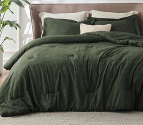 New Bedsure Green King Size Comforter Set, Soft Cationic Dyed Bedding