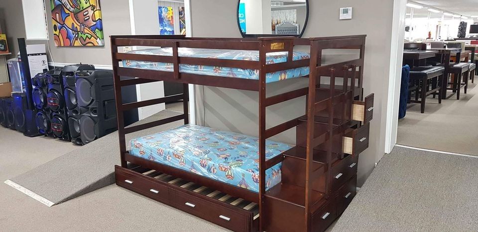 Brand New π $10 Down Payment Finance ποΈ Allentown Twin / Twin Bunk Bed with Twin Trundle
