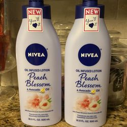 Set of 2 Nivea oil infused body lotion•PEACH BLOSSOM•16.9oz•all for $10