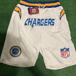LA Chargers White Shorts 